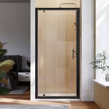 Elegant 1000mm Black Frame Pivot Shower