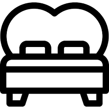 Double Bed Basic Rounded Lineal Icon