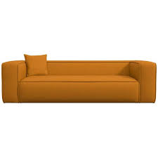 Bellevue 92 In Square Arm 3 Seater Sofa In Dark Yellow