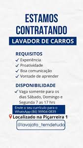 Emprego Para Lavador De Carros Em Teresina