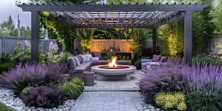 Pergola Vines Seating And Fire Pit