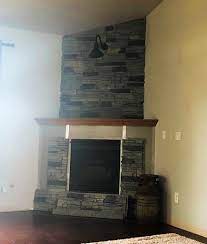 Diy Faux Stone Corner Fireplace Design