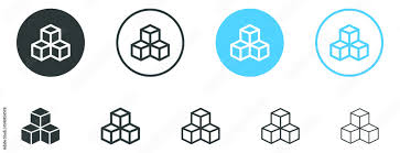Cube Icon Symbol With Three Blocks