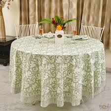 Sage Green Round Tablecloth Indian