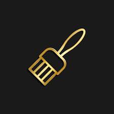 Brush Paint Tool Gold Icon Vector