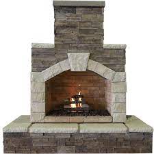 78 In Stone Veneer And Tile Propane Gas Outdoor Fireplace