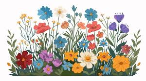 Flat Icon Of Wildflowers Bouquet Decor