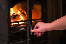 Wood Burning Stove With The Door Open