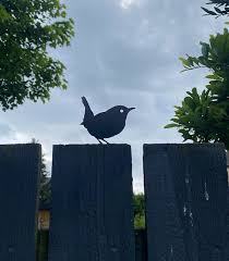 Wren Fence Topper Bird Silhouette Jenny