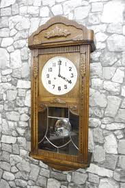 Antique Wooden German Wall Clock Old
