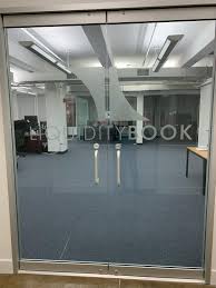 Frosted Etched Logo Office Glass Door