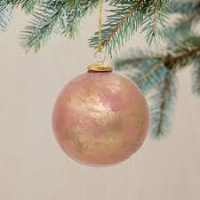 Marbled Pink Mercury Glass Ornament Set