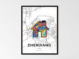 Zhenjiang China Minimal Art Map With A