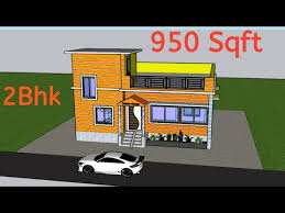 950 Sqft House Design With 3d Ll 2bhk