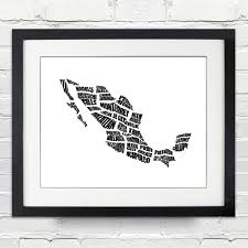 Mexico Word Map A Typographic Word Map