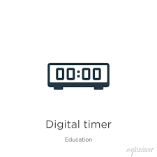 Digital Timer Icon Vector Trendy Flat