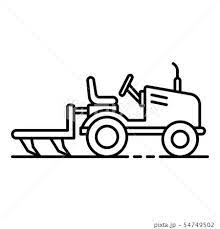 Small Tractor Plow Icon Outline Style