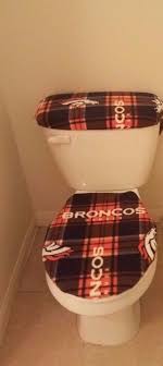 Denver Broncos Plaid Fleece Toilet Lid