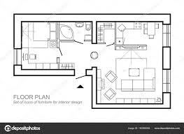 Outline Vector Of Simple Furniture Plan