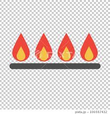 Simple Gas Stove And Fire Icon Vector