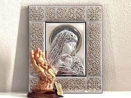 Catholic Silver Wall Icon Virgin Mary
