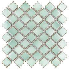 Merola Tile Hudson Tangier Mint Green 12 3 8 In X 12 1 2 In Porcelain Mosaic Tile 11 0 Sq Ft Case