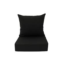 Black Deep Seat Patio Chair Cushion