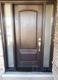 Brown Fiberglass Front Door With