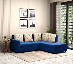Fabric Sofa Velvet Indigo Blue