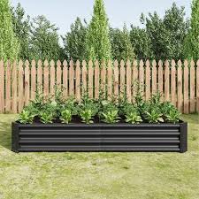 Metal Raised Rectangle Planter Beds