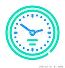 Wall Clock Color Icon Vector
