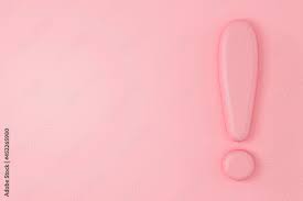 Pink Exclamation Mark Icon Isolated On