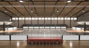 Basketball Court With Tribune And
