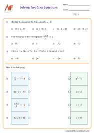 Two Step Equation Worksheets Math Fun