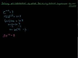 Solving An Exponential Equation By