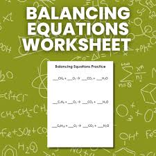 Balancing Equations Worksheet Math Love