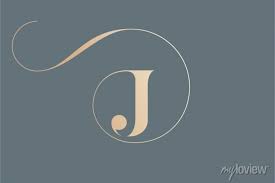 Letter J Logo Typographic Icon In