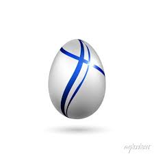 Easter Egg 3d Icon Blue Silver Egg