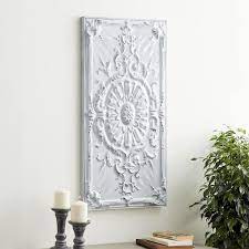 Metal White Scroll Wall Decor