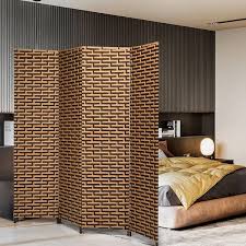 Yellow Folding Room Divider Weave