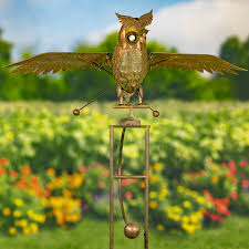 Solar Flying Owl Rocking Stake