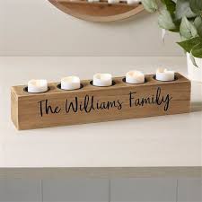 Personalized Wood Candle Holder