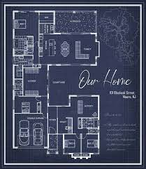 House Plan Artwork Blueprint Floor Plan