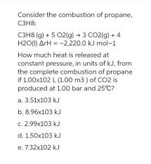 Consider The Combustion Of Propane