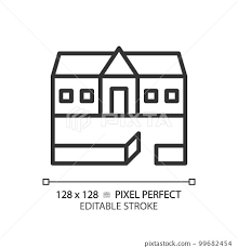 Ranch House Pixel Perfect Linear Icon