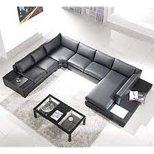 T35 Modern Black Sectional Sofa With 3