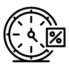 Icon Outline Clock Time Vector Icon