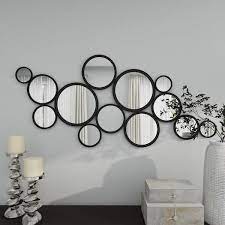 Round Framed Black Wall Mirror