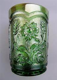 Green Carnival Glass Tumbler