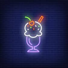 Ice Cream In Glass Neon Sign